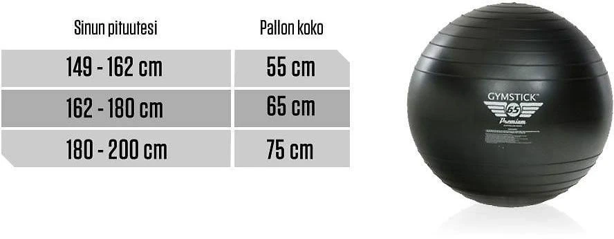 Gimnastikos kamuolys GYMSTICK Exercise (55-75cm) (Diametras: 75 cm)