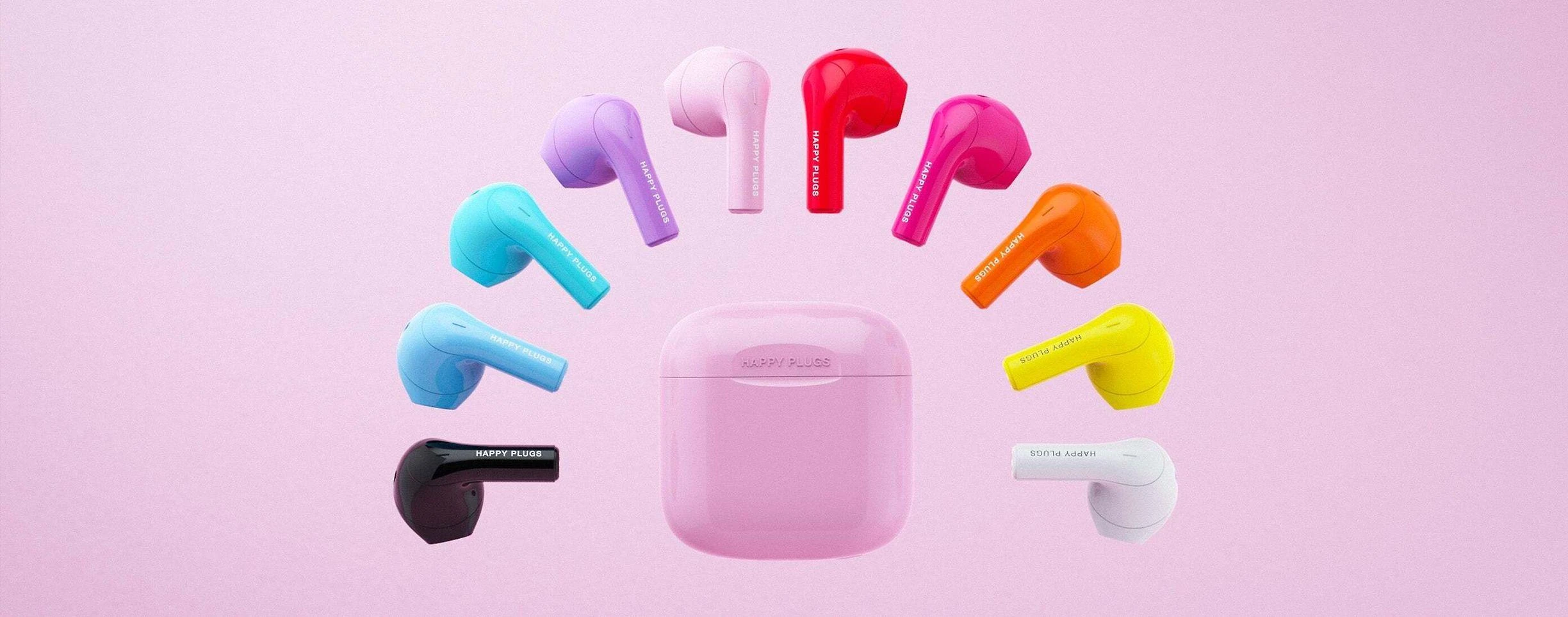Happy Plugs Joy Belaidės ausinės, rožinės spalvos