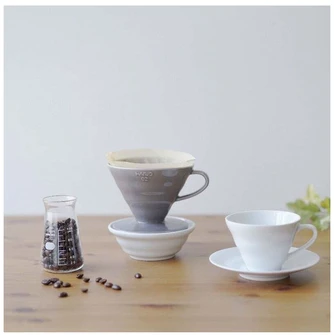 Hario V60 Dripper 02 keramikinis kavos filtras, pilkas