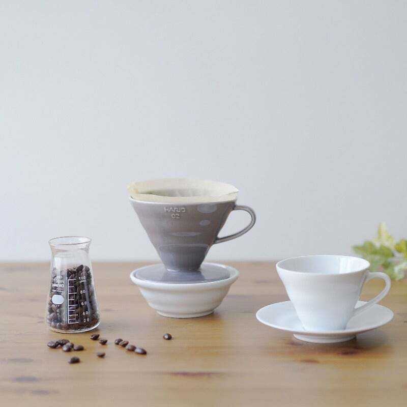 Hario V60 Dripper 02 keramikinis kavos filtras, pilkas
