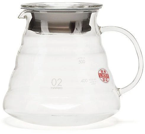 Hario V60-02 stiklinis kavinukas su dangteliu