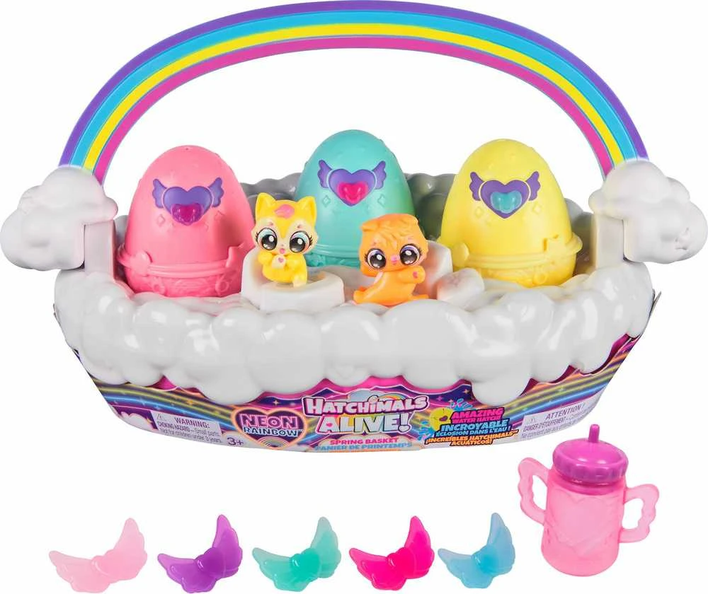 Žaislinis krepšelis Hatchimals Alive Neon Rainbow