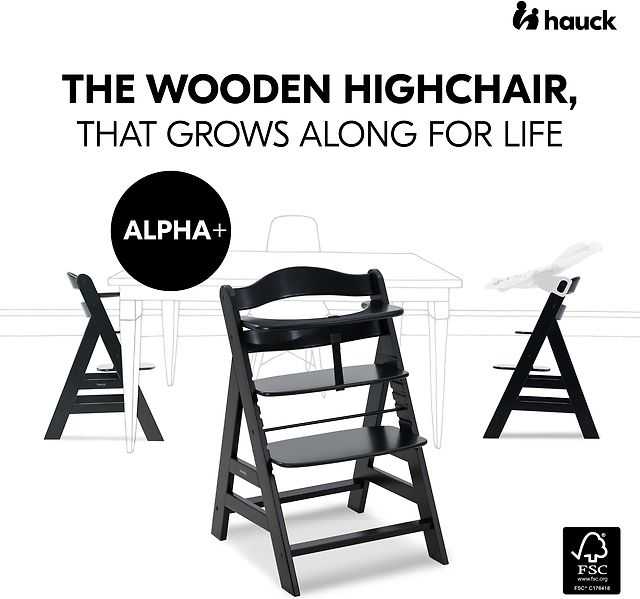 Hauck maitinimo kėdutė Alpha+, BlackNew