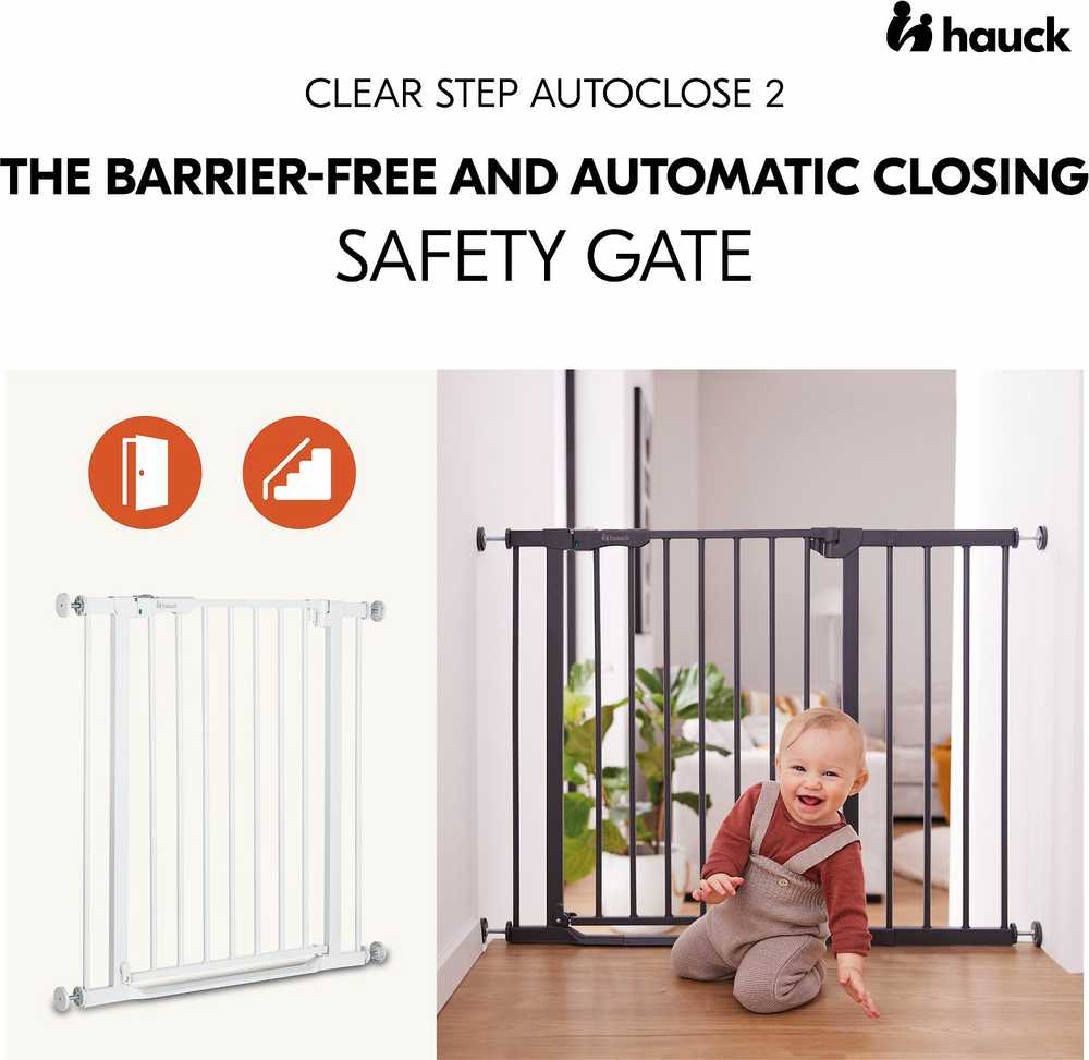 Hauck Clear Step Autoclose 2 apsauginiai vartai, 75 - 80 cm, balti