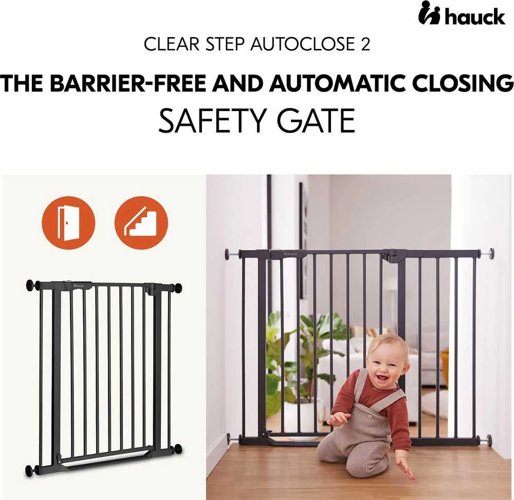 Hauck Clear Step Autoclose 2 -turvaportti, 75 - 80 cm, must