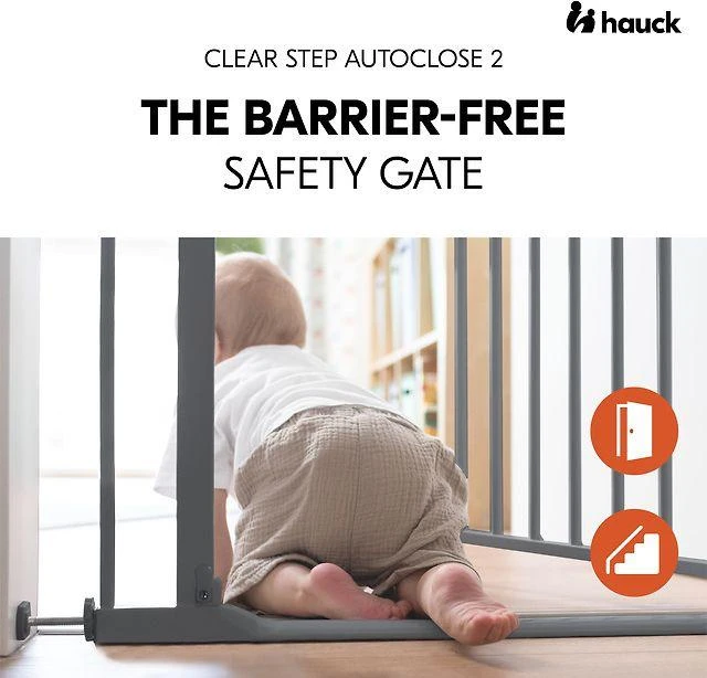 Hauck Clear Step Autoclose 2 apsauginiai vartai, 75 - 80 cm, pilki
