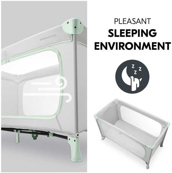 Maniežas Hauck Dream N Play Plus, dusty mint