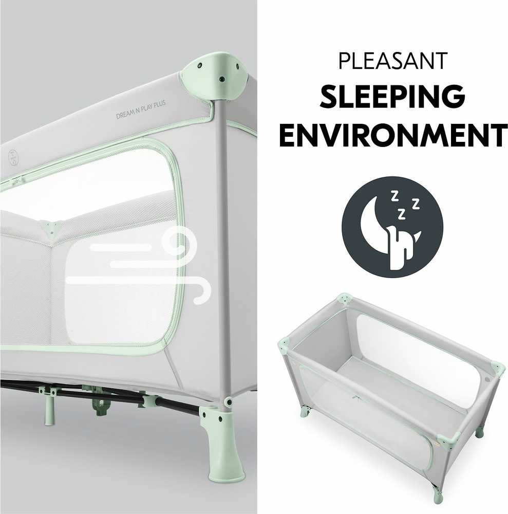 Maniežas Hauck Dream N Play Plus, dusty mint