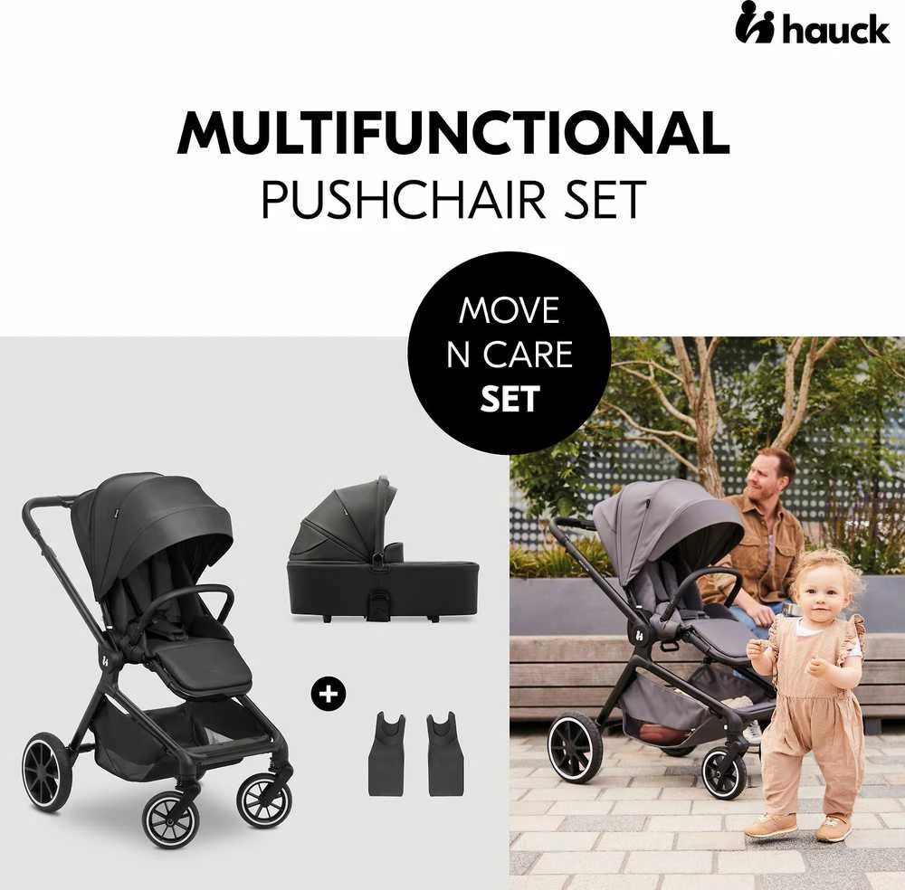 Hauck Move N Care Set yhdistelmävaunut, Juodas