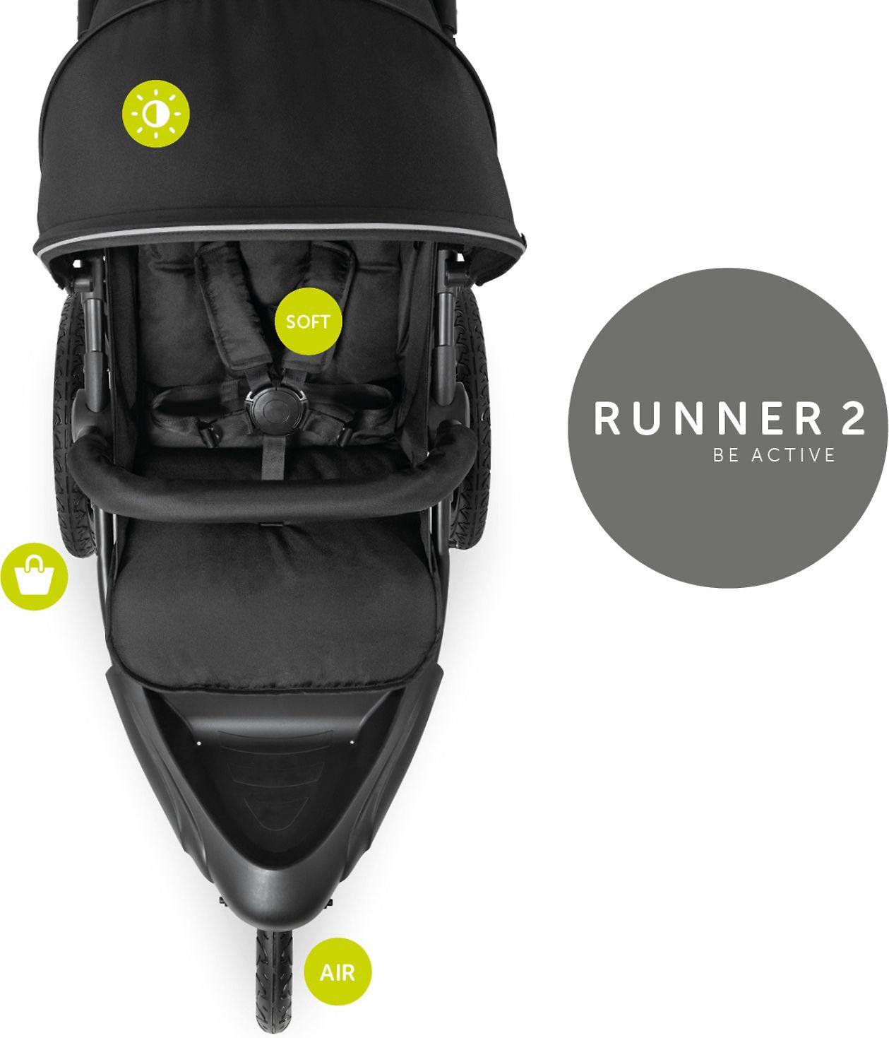 Hauck Runner 2 rattaat, Juodas