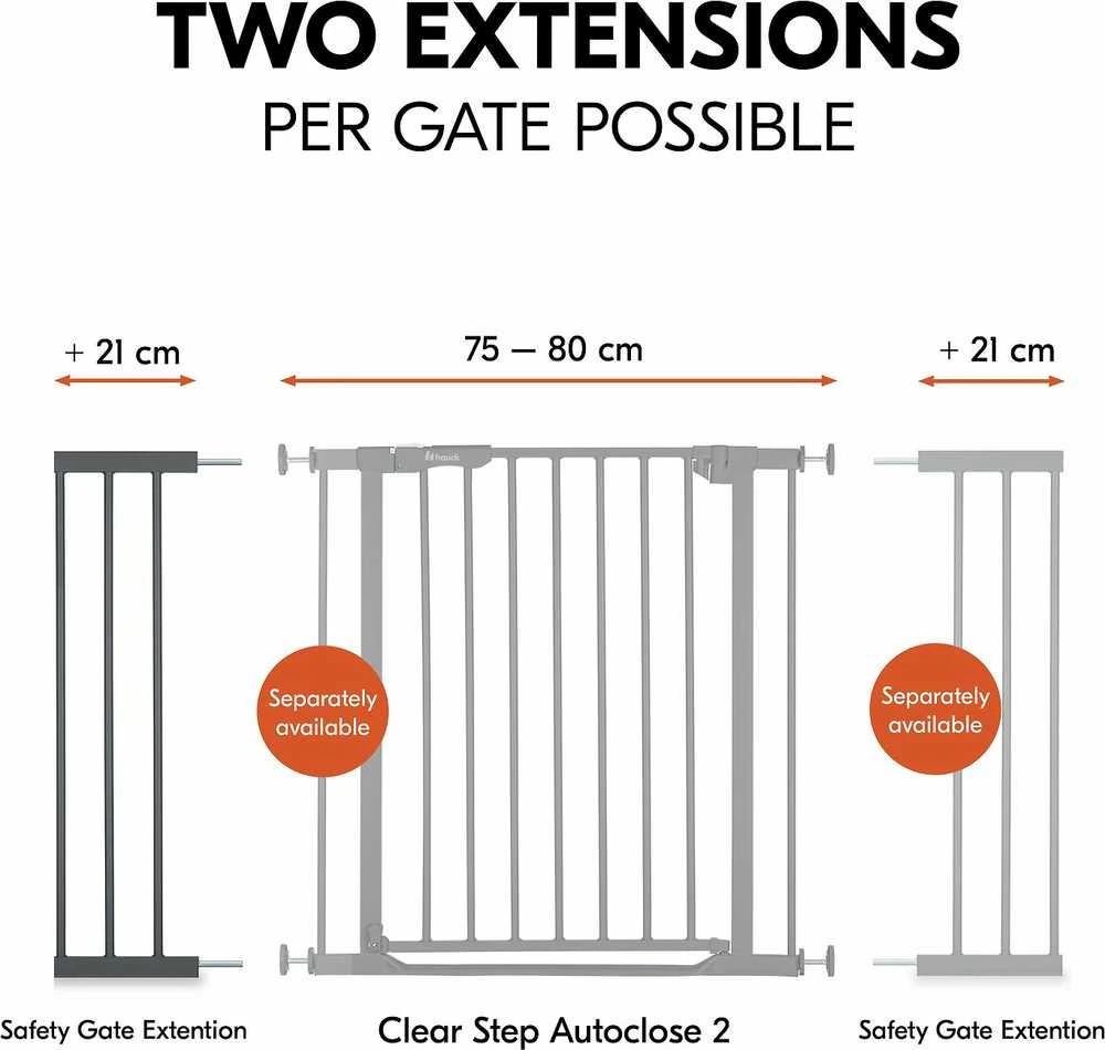 Hauck Safety Gate Extension 21 cm -turvaportin jatkopala, tummanharmaa