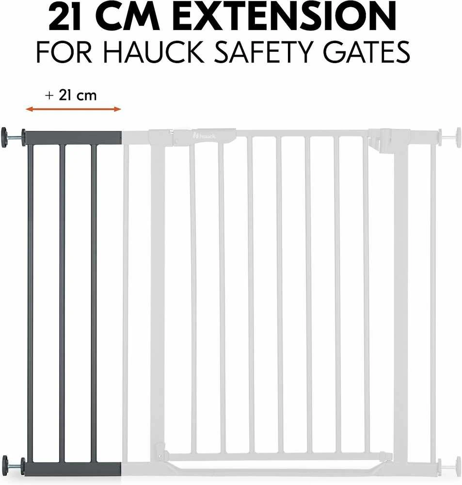 Hauck Safety Gate Extension 21 cm -turvaportin jatkopala, tummanharmaa