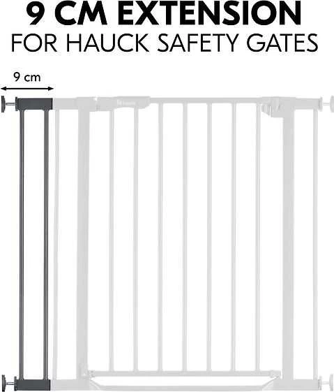 Hauck Safety Gate Extension 9 cm turvaportin jatkopala, tummanharmaa