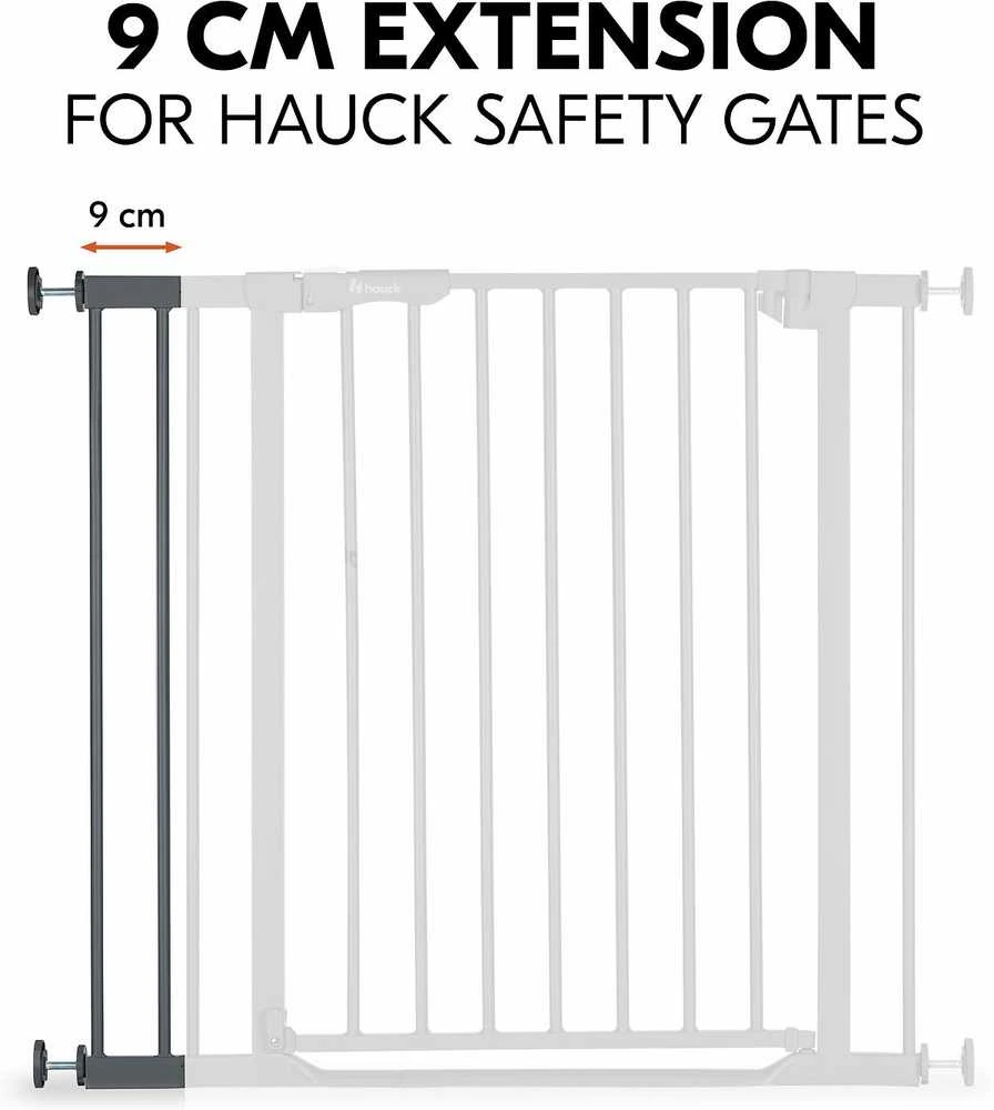 Hauck Safety Gate Extension 9 cm turvaportin jatkopala, tummanharmaa