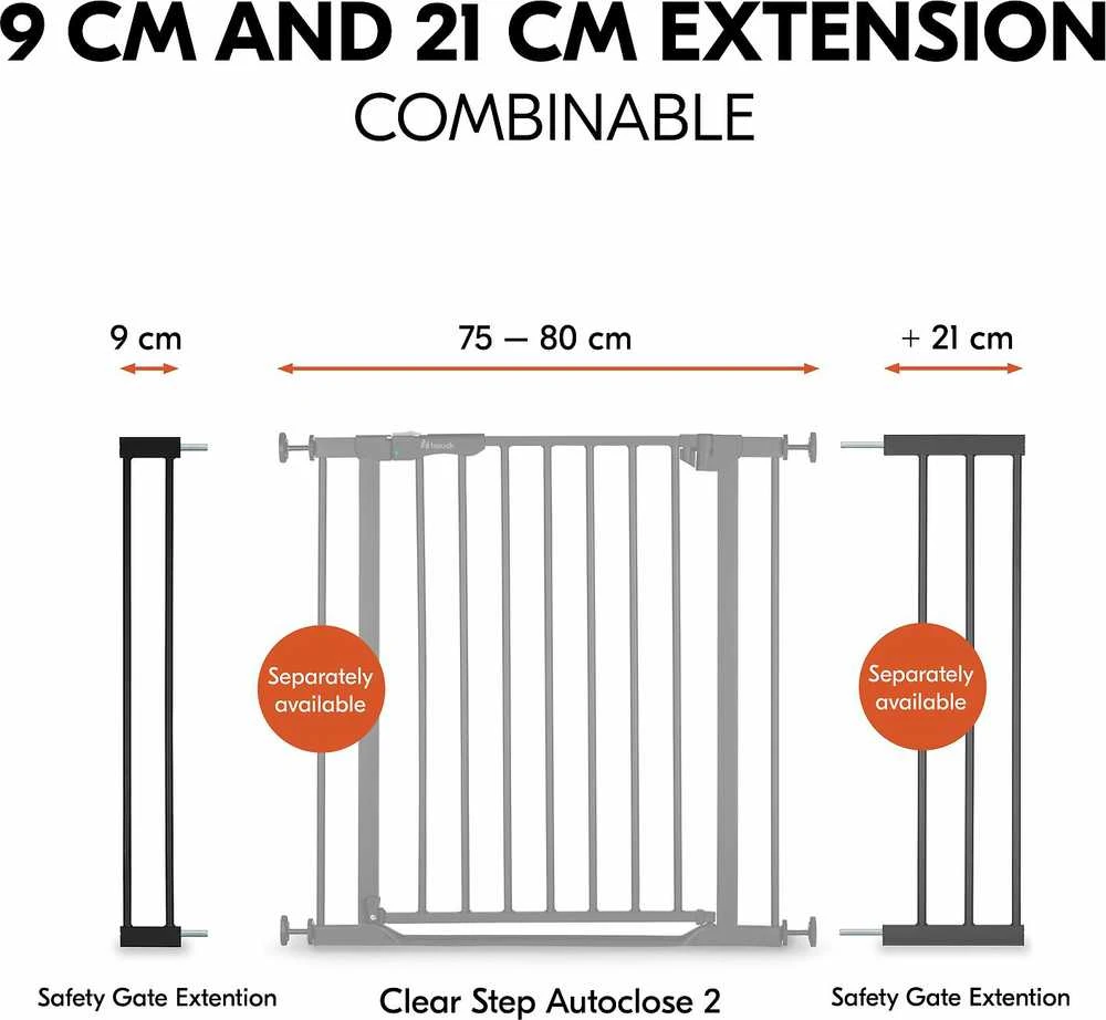 Hauck Safety Gate Extension 9 cm turvaportin jatkopala, musta