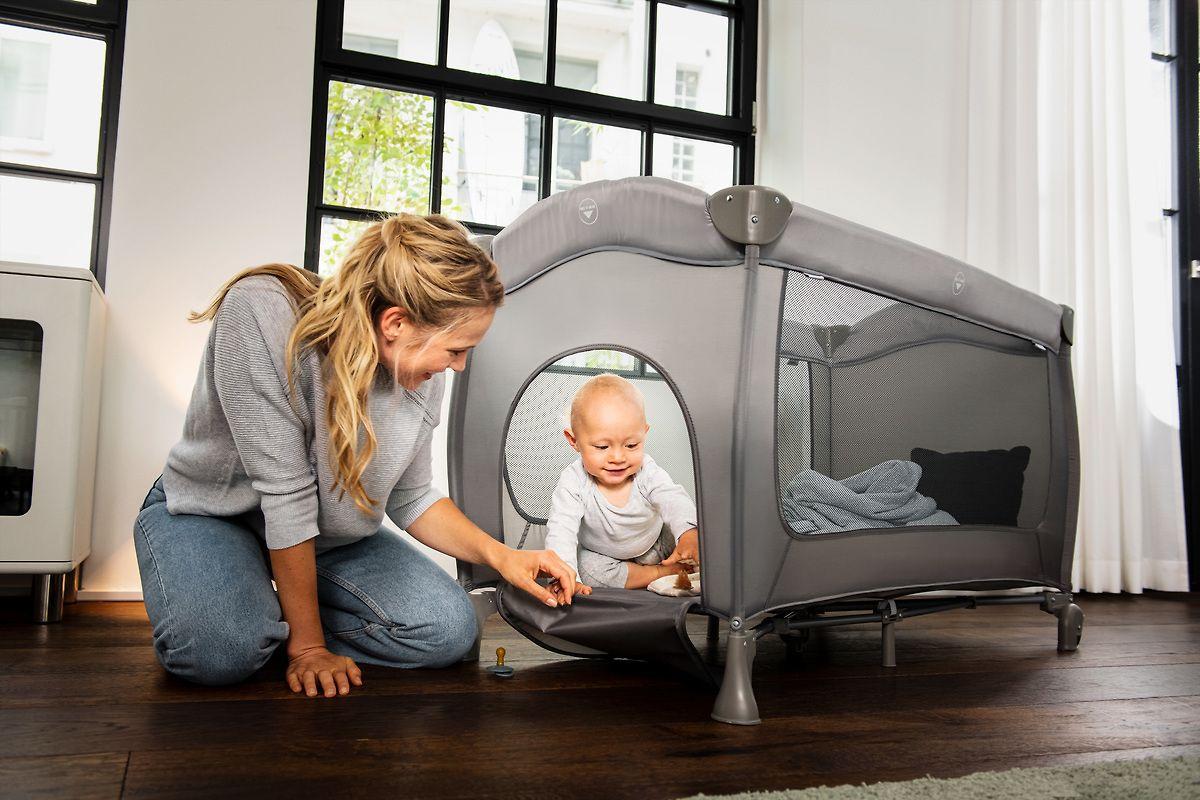 Nascita HAUCK lovelė - maniežas SLEEP N PLAY Go Plus, pilka