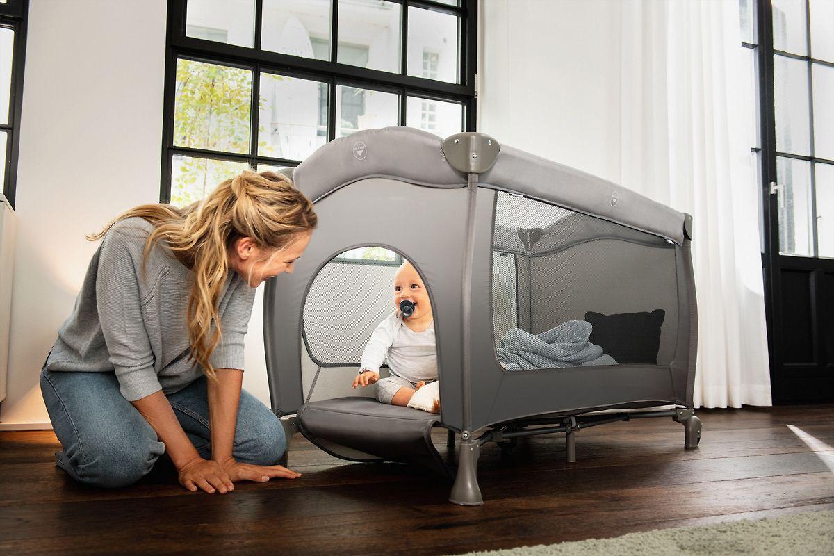 Nascita HAUCK lovelė - maniežas SLEEP N PLAY Go Plus, pilka