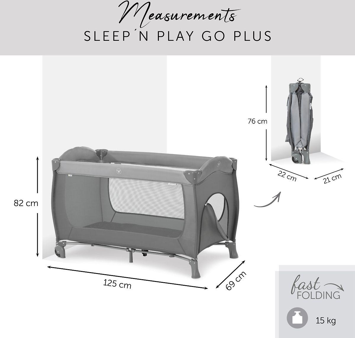 Nascita HAUCK lovelė - maniežas SLEEP N PLAY Go Plus, pilka