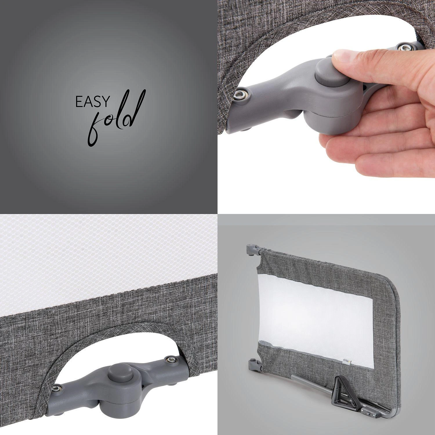 Hauck Sleep'n Safe Plus XL apsauginis barjeras, melanžinė pilka