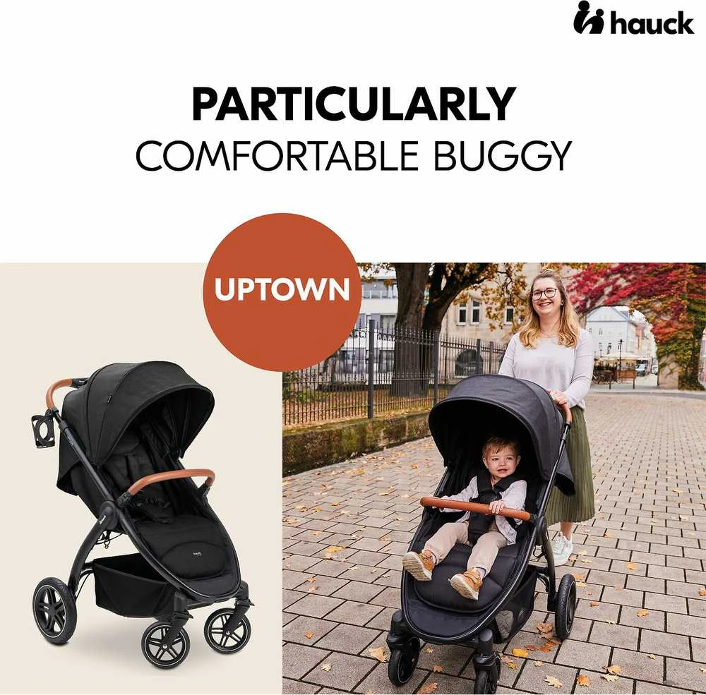 Hauck Uptown Juodas vežimėlis, Melange-Juodas