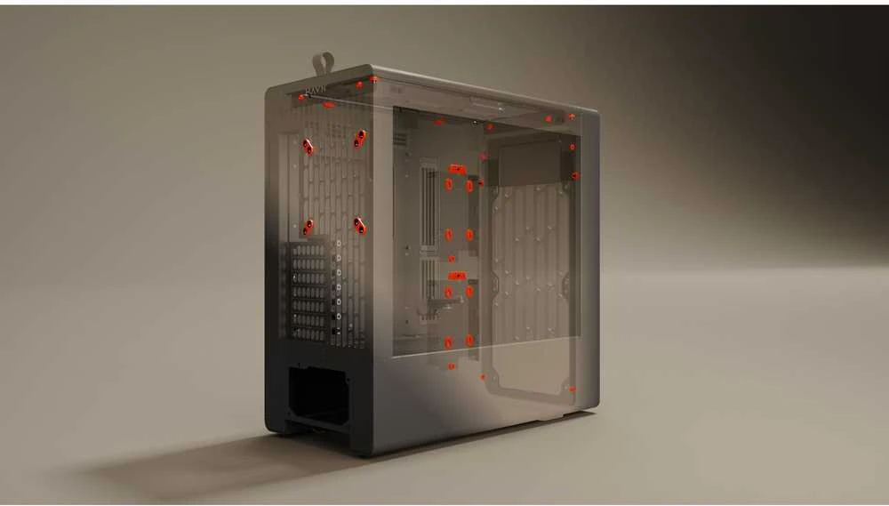 HAVN BF 360 Flow kompiuterio korpusas, Midi bokštas, E-ATX, grūdintas stiklas – Juodas