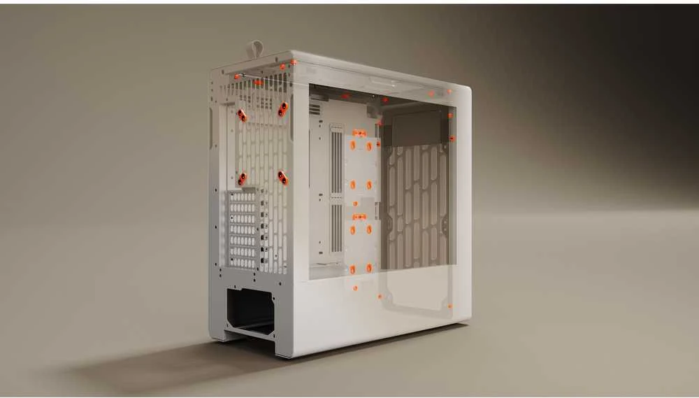 HAVN BF 360 kompiuterio korpusas, Midi bokštas, E-ATX, grūdintas stiklas – Baltas