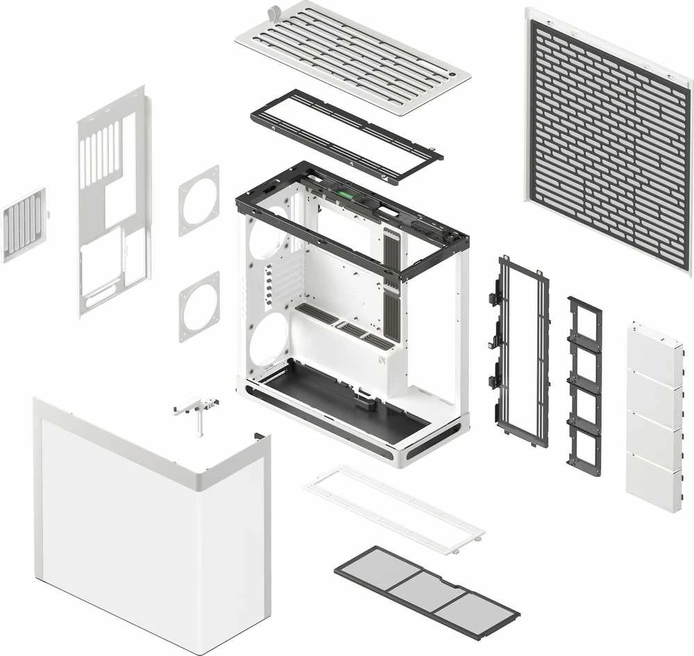 HAVN HS 420 PC-kompiuterio korpusas, Midi-Tower, E-ATX, Tempered Glass – baltos spalvos