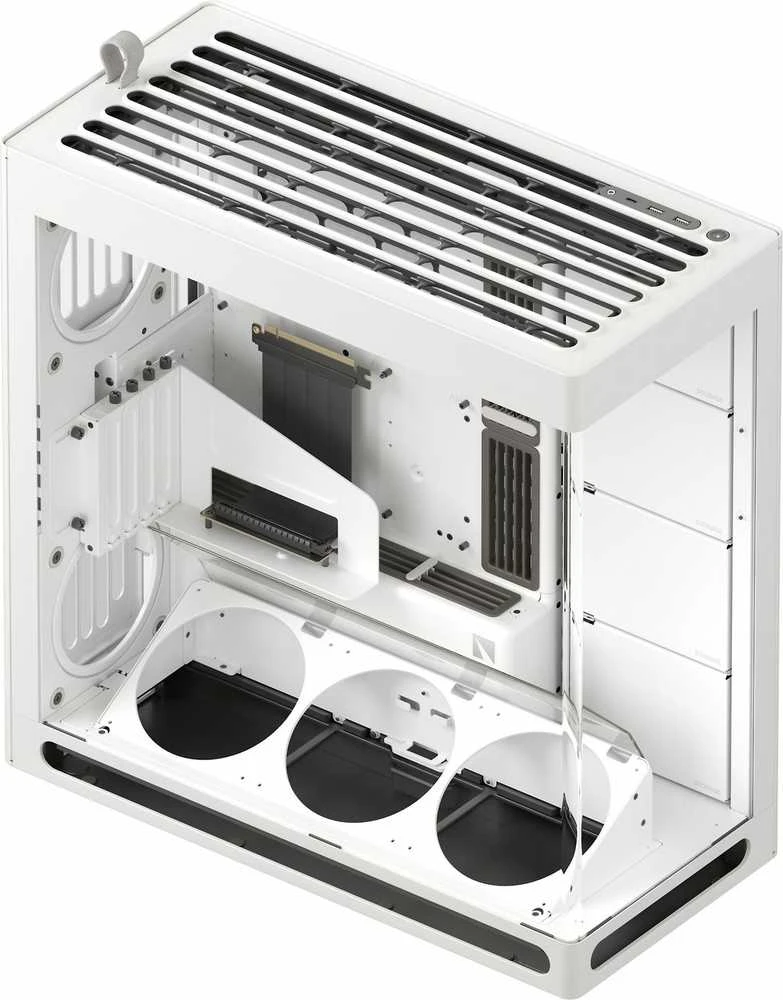 HAVN HS 420 VGPU PC-kompiuterio korpusas, Midi-Tower, E-ATX, Tempered Glass, PCIe 5.0 Riser Kabelis – baltos spalvos