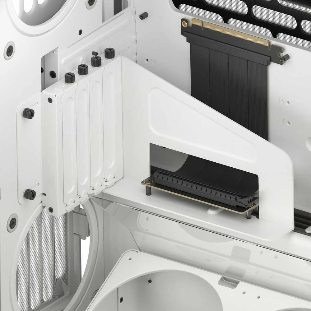 HAVN HS 420 VGPU PC-kompiuterio korpusas, Midi-Tower, E-ATX, Tempered Glass, PCIe 5.0 Riser Kabelis – baltos spalvos