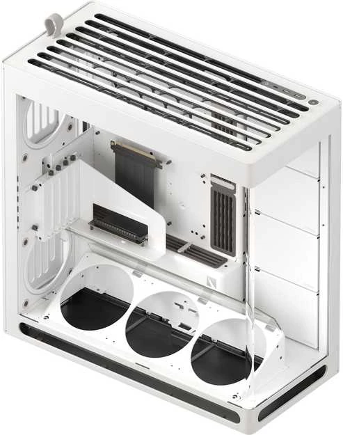 HAVN HS 420 VGPU PC-kompiuterio korpusas, Midi-Tower, E-ATX, Tempered Glass, PCIe 5.0 Riser Kabelis – baltos spalvos