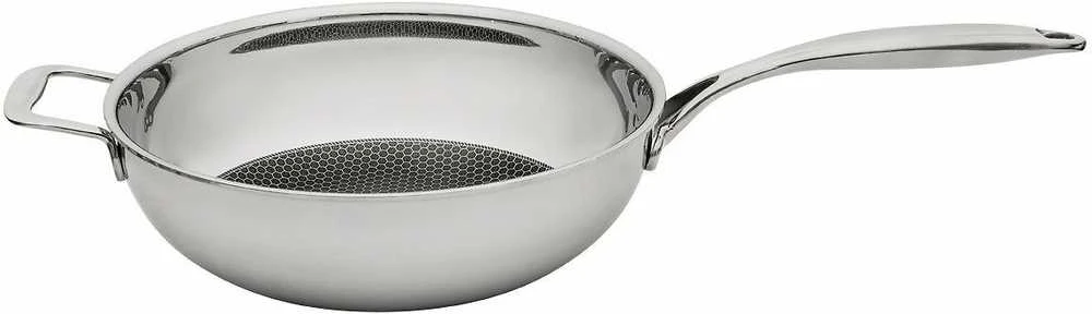 Heirol Pro Steelsafe wok keptuvė, nerūdijantis plienas + nelipni danga, 28 cm