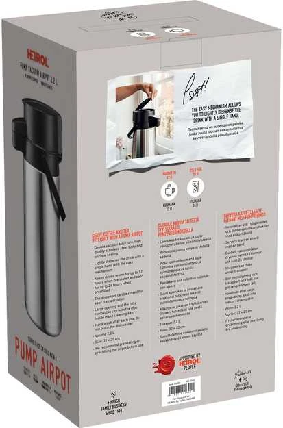 Heirol pumpputermos, 2,2 l, terässisus
