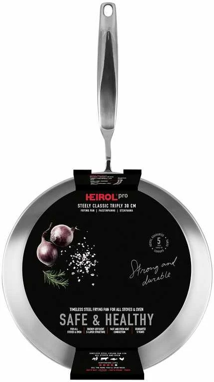 Heirol Steely Classic Triply keptuvė, 30 cm