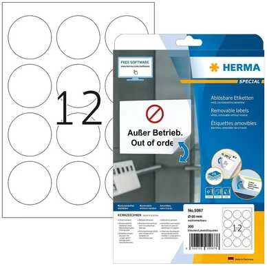 HERMA 5067 etiketė spausdinimui Balta Lipni spausdintuvo etiketė