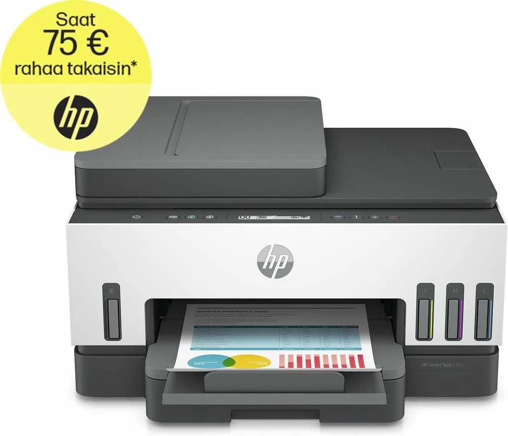 Hewlett Packard (HP) Daugiafunkcinis Spausdintuvas - HP Smart Tank 7305, Spausdinimas, Skenavimas, Kopijavimas, 12,000 Puslapių Juodas
