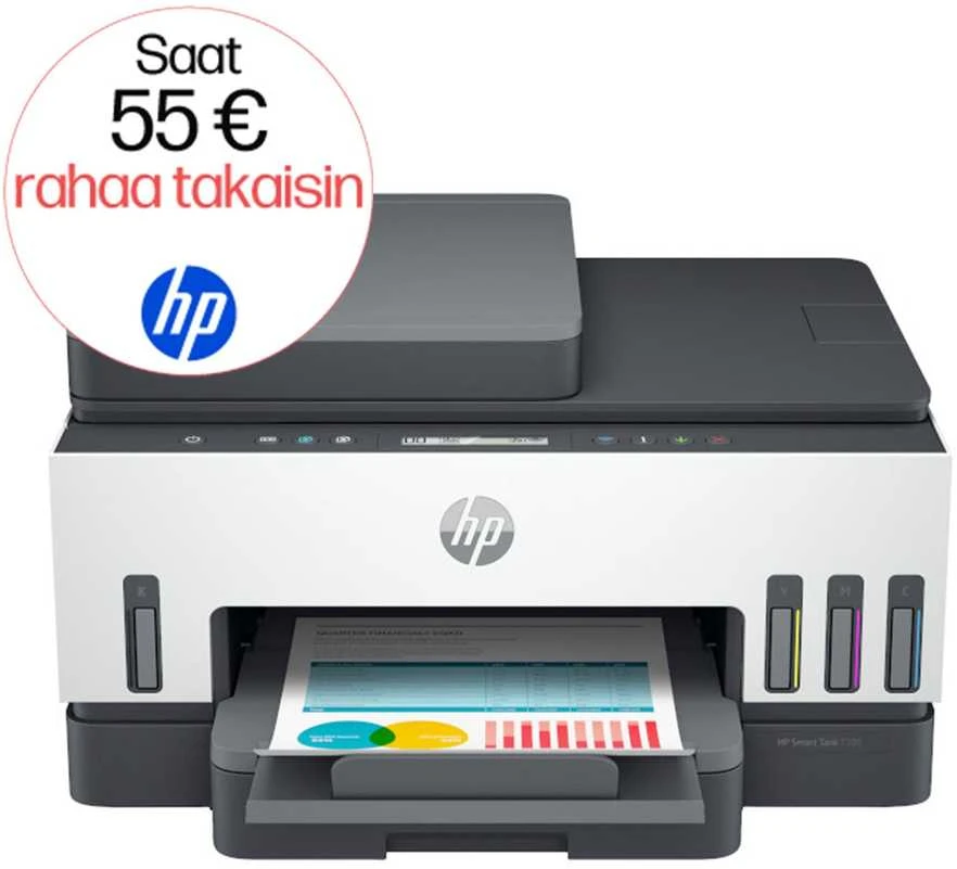 Hewlett Packard (HP) Daugiafunkcinis Spausdintuvas - HP Smart Tank 7305, Spausdinimas, Skenavimas, Kopijavimas, 12,000 Puslapių Juodas