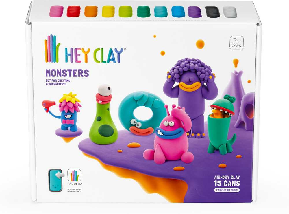 HEY CLAY Modeliuojantys molio monstras