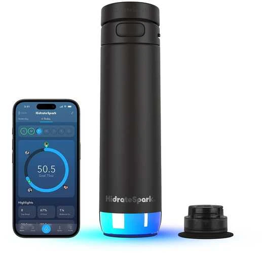 Gertuvė HidrateSpark PRO 2 išmanusis buteliukas su šiaudeliu, 621 ml, juodas