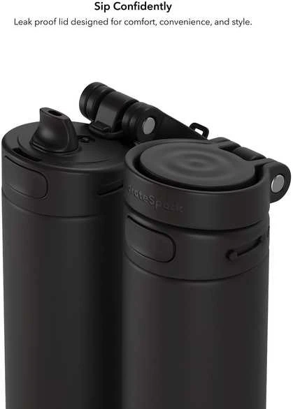 Gertuvė HidrateSpark PRO 2 išmanusis buteliukas su šiaudeliu, 621 ml, juodas