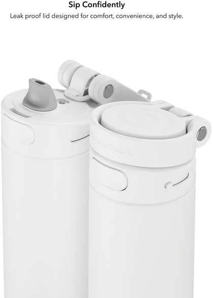 Gertuvė „HidrateSpark PRO 2“ išmanusis buteliukas su šiaudeliu, 621 ml, baltas