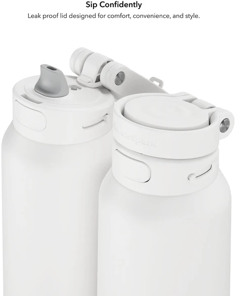 Gertuvė HidrateSpark PRO 2 išmanusis buteliukas su šiaudeliu, 950 ml, Baltas