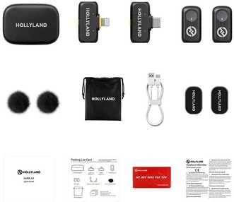 „Hollyland LARK A1“ rinkinys su USB-C imtuvu + „Lightning“ imtuvu + įkrovimo dėklu