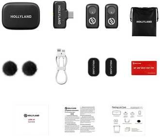 „Hollyland LARK A1 Duo“ su USB-C imtuvu ir įkrovimo dėklu