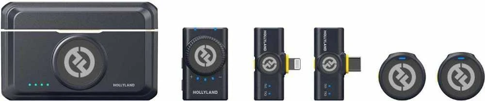 HOLLYLAND LARK M2 COMBO – BEVIELIS LAVALIER MIKROFONAS (DUO, SHINECHARCOAL)