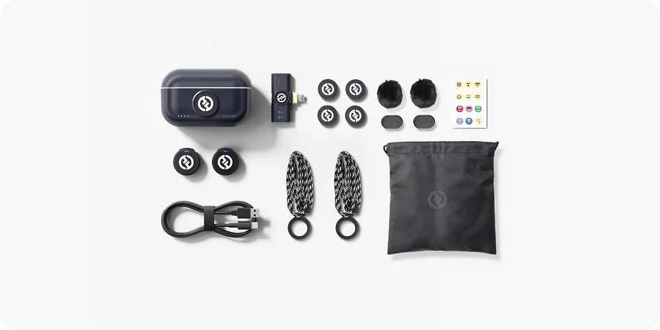 HOLLYLAND LARK M2 LIGHTNING - WIRELESS LAVALIER MICROPHONE WITH LIGHTNING PLUG (DUO,SHINE CHARCOAL)