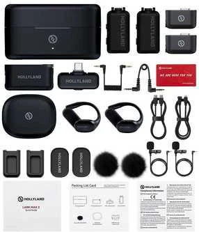 Hollyland LARK MAX 2 Ultimate Combo OWS monitorikuulokkeella + Camera RX + USB-C RX mikrofonijärjestelmä