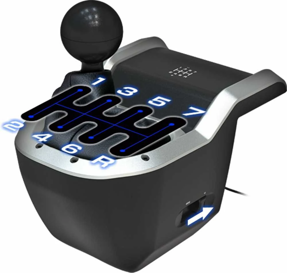 HORI 7 greičių lenktyninis perjungiklis, skirtas asmeniniam kompiuteriui (Windows 11/10)