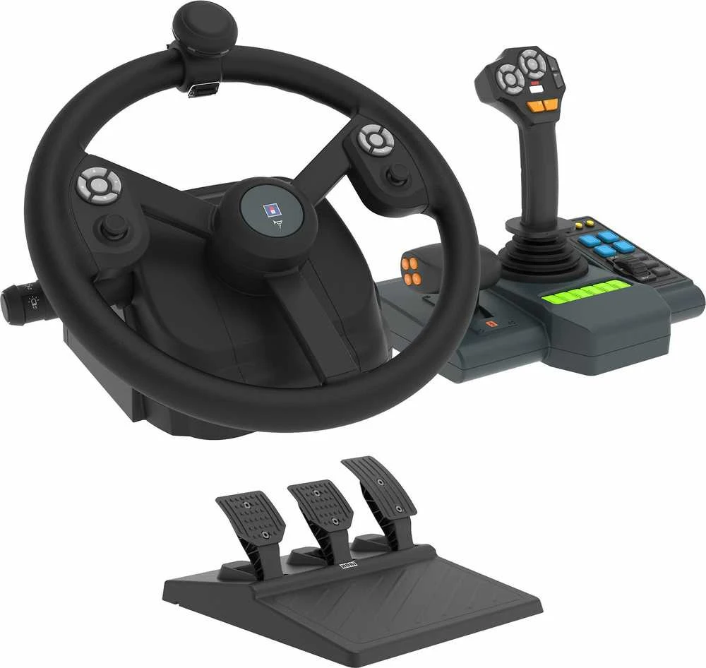 HORI – ūkininkavimo valdymo sistema, skirta asmeniniam kompiuteriui (Windows 11/10), skirta ūkininkavimo simuliatoriui su viso dydžio vairu, valdymo skydeliu ir pedalais