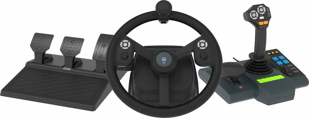 HORI – ūkininkavimo valdymo sistema, skirta asmeniniam kompiuteriui (Windows 11/10), skirta ūkininkavimo simuliatoriui su viso dydžio vairu, valdymo skydeliu ir pedalais