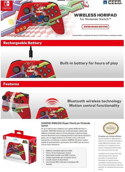HORI Horipad belaidis pultelis Nintendo Switch (Super Mario)